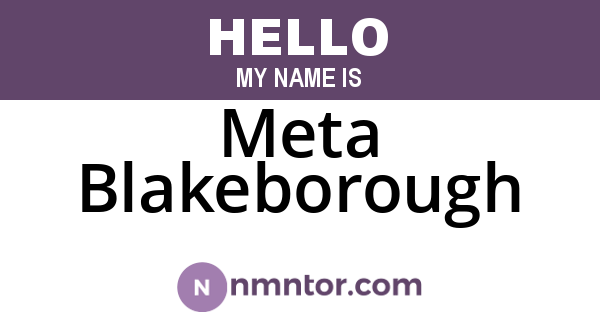 Meta Blakeborough