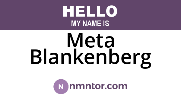 Meta Blankenberg