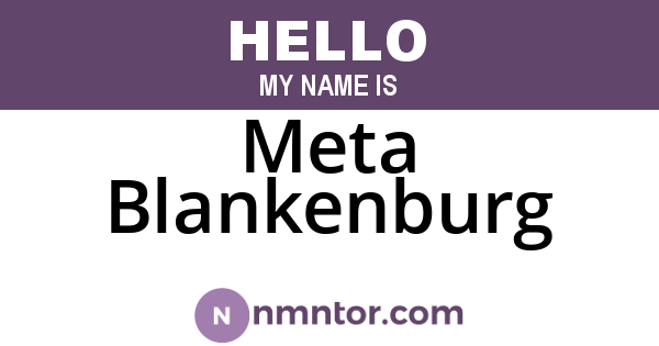Meta Blankenburg