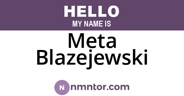 Meta Blazejewski