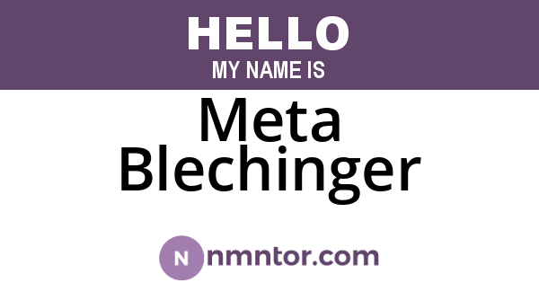 Meta Blechinger