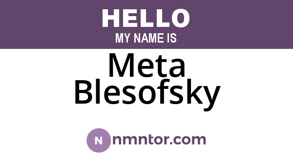 Meta Blesofsky
