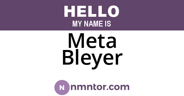 Meta Bleyer