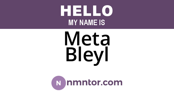 Meta Bleyl