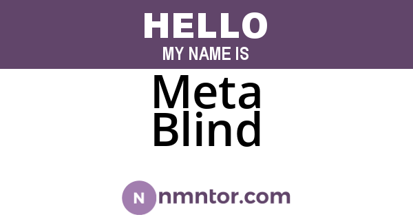 Meta Blind
