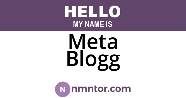 Meta Blogg