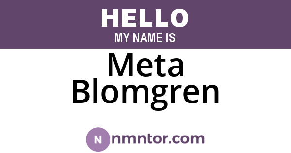 Meta Blomgren