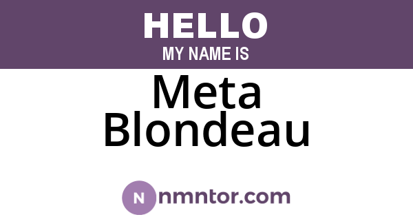 Meta Blondeau