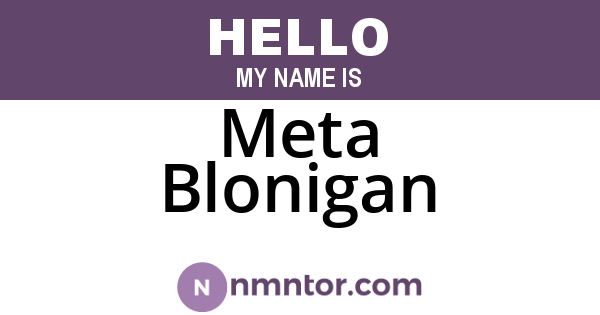 Meta Blonigan