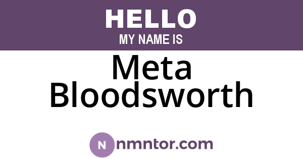Meta Bloodsworth