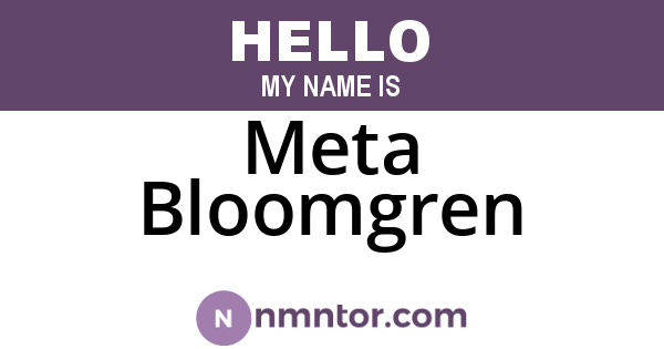 Meta Bloomgren
