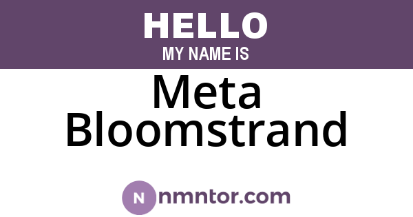 Meta Bloomstrand