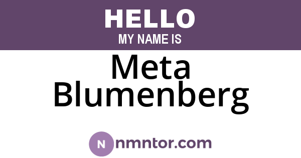 Meta Blumenberg