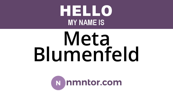 Meta Blumenfeld