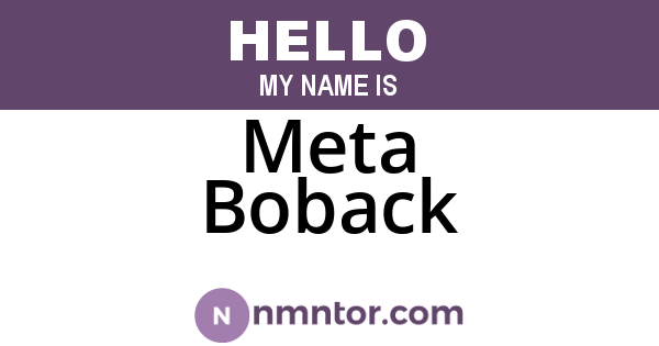 Meta Boback