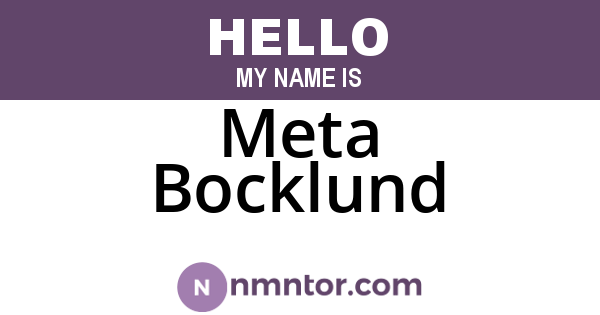 Meta Bocklund