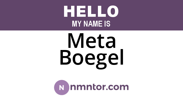 Meta Boegel