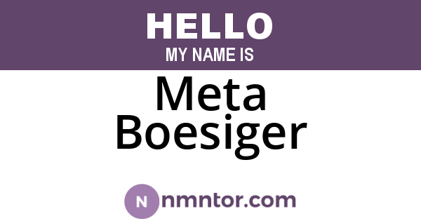 Meta Boesiger