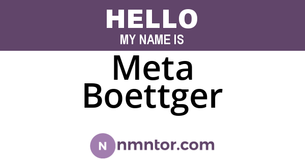Meta Boettger