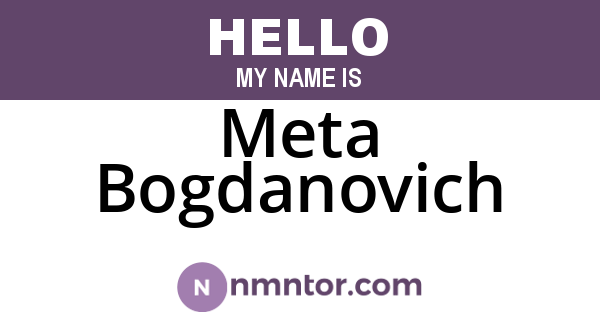 Meta Bogdanovich