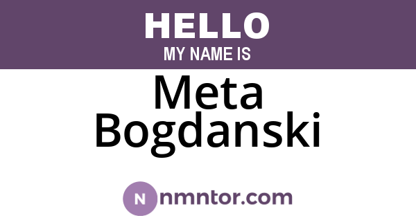 Meta Bogdanski