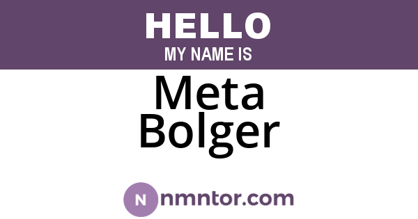 Meta Bolger