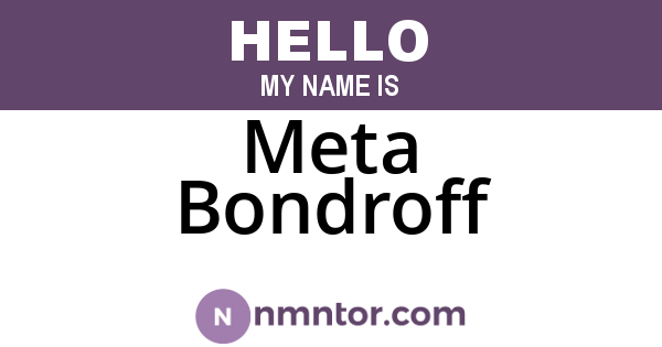 Meta Bondroff