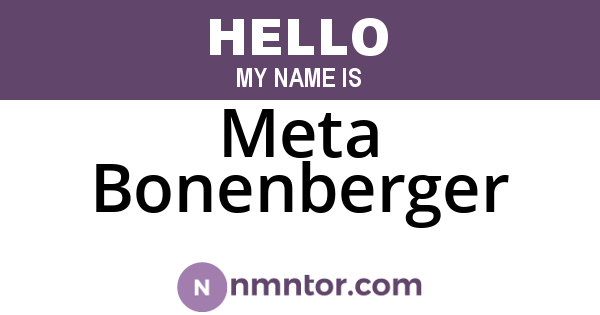 Meta Bonenberger