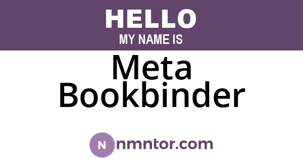 Meta Bookbinder