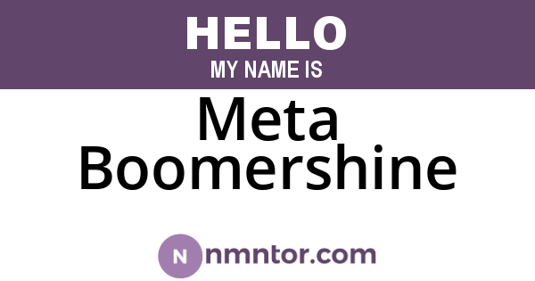 Meta Boomershine