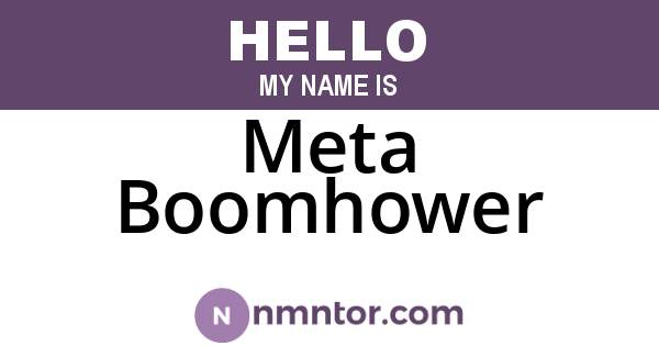Meta Boomhower