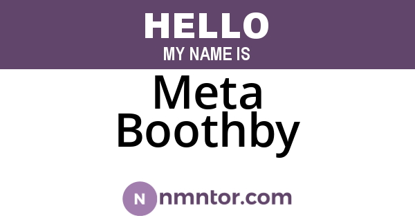 Meta Boothby