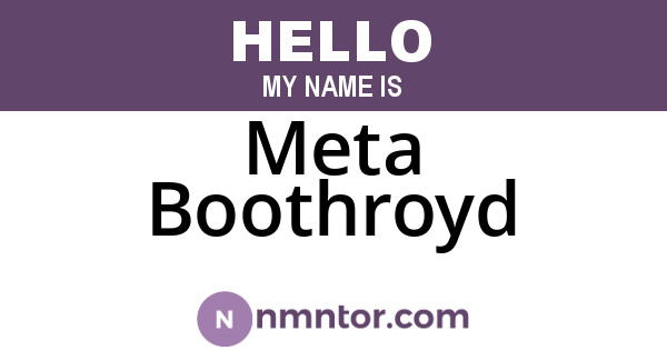 Meta Boothroyd
