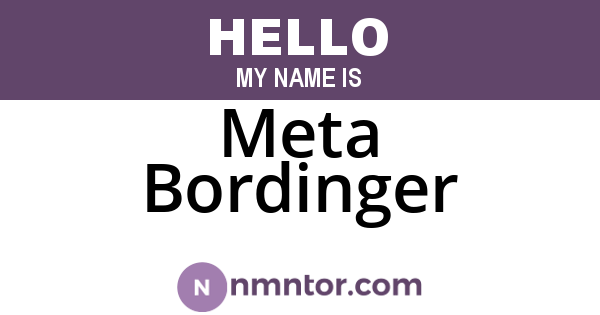 Meta Bordinger