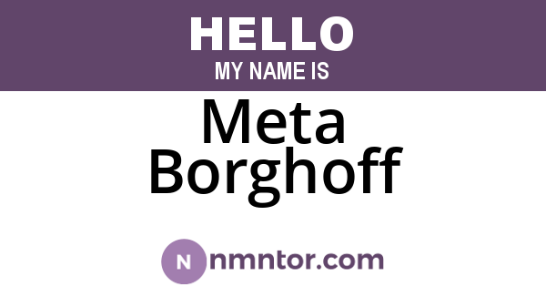 Meta Borghoff