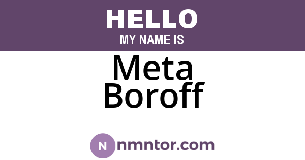Meta Boroff