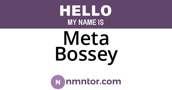 Meta Bossey