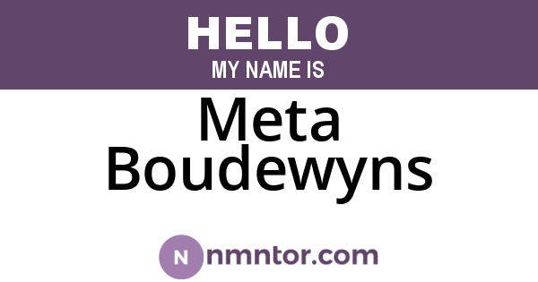 Meta Boudewyns