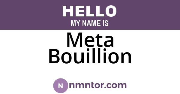 Meta Bouillion