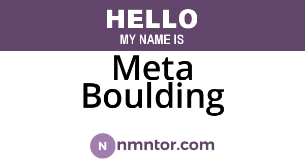 Meta Boulding