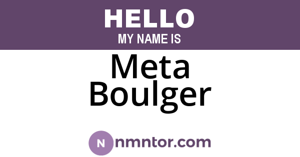 Meta Boulger