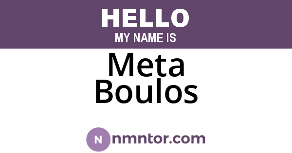 Meta Boulos