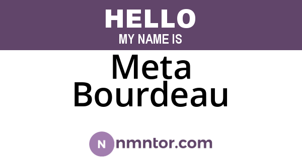 Meta Bourdeau