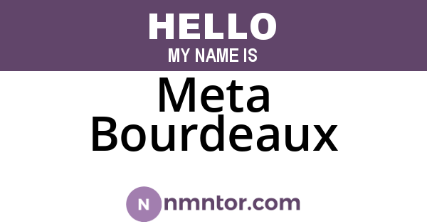 Meta Bourdeaux