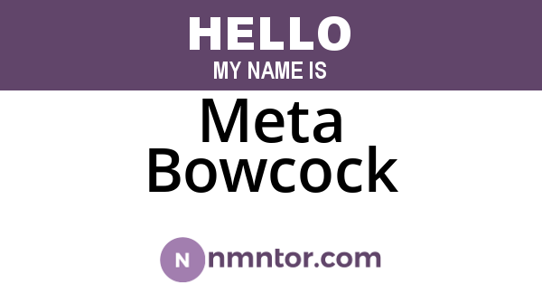 Meta Bowcock