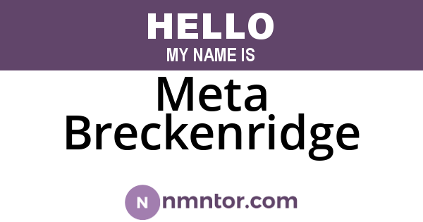 Meta Breckenridge