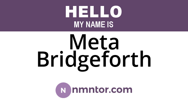 Meta Bridgeforth