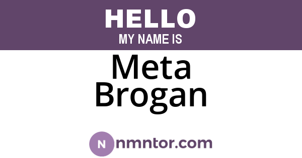 Meta Brogan
