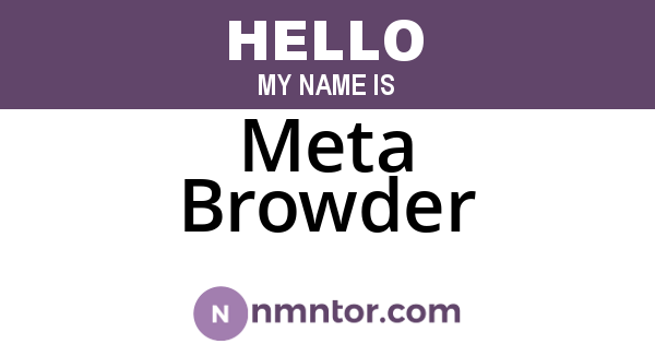 Meta Browder