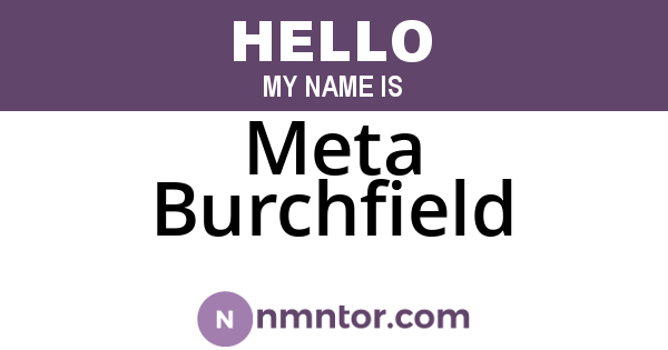 Meta Burchfield